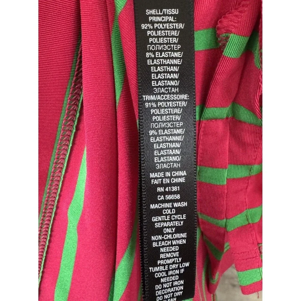 Ralph Lauren RLX Performance Golf Shirt Pink & Green Striped Polo Size M